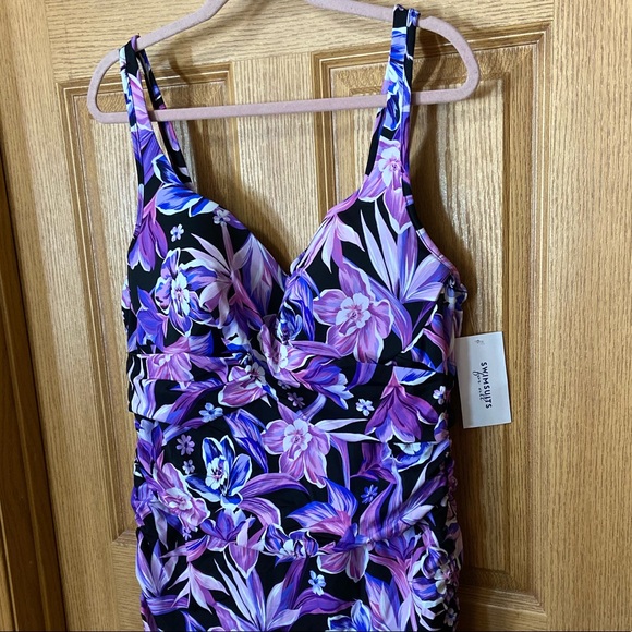 Nwt Twist Front Underwire Swimdress Swimsuits For All sheath - Picture 4 of 5